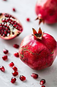 woven pomegranate isolated on white background, food Generative AI,