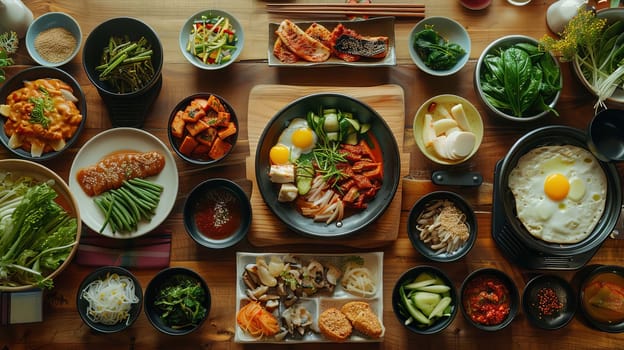 korean food on the table, food Generative AI,