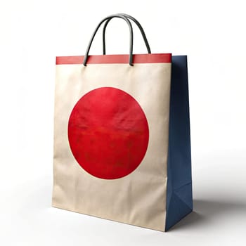 Qatar's Iconic Flag Adorns Shopping Bag on White . QATAR Flag Shopping Bag: National Pride on White Background. Qatar's Iconic Flag Adorns Shopping Bag on White . Qatar's Flag Shopping Bag National Pride Displayed