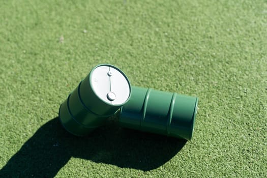 toy oil barrel on a natural background. High quality photo