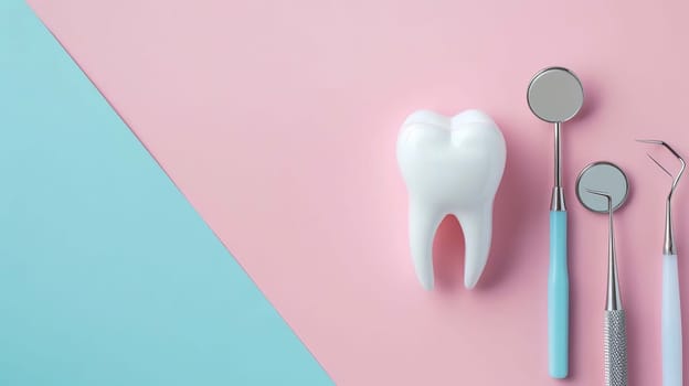 tooth model and dental tools, Medical Generative AI,