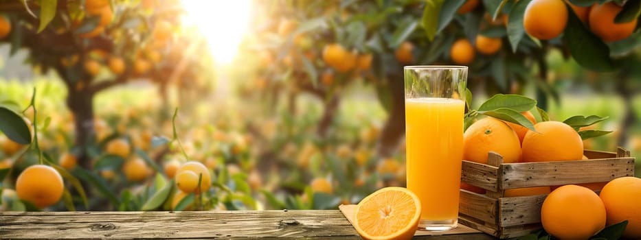 fresh orange juice in a glass, drink Generative AI,