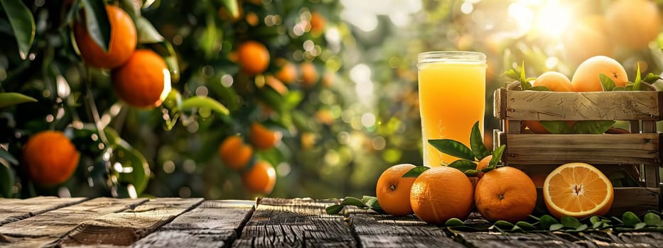 fresh orange juice in a glass, drink Generative AI,