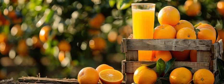 fresh orange juice in a glass, drink Generative AI,