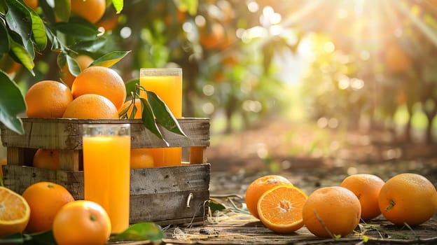 fresh orange juice in a glass, drink Generative AI,