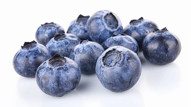 Beautiful blueberries isolated on white background, fresh blueberry farm market product