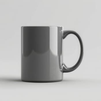Grey coffee mug for mock up on dark background. Mockup and copy space.