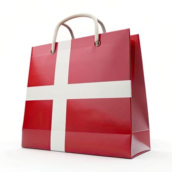 Denmark flag shopping bag against a white background. Denmark Flag Shopping Bag: Stylish Souvenir Tote for Trendy Outings. Elevate your style with our Denmark flag shopping bag against a pristine white background. Crafted with precision, this tote embodies Danish pride and heritage. Whether you're exploring urban streets or enjoying outdoor adventures, carry your essentials with elegance and flair. Made from durable materials, it ensures reliability for all your shopping excursions. Stand out from the crowd and showcase your love for Denmark with this iconic accessory. Order now and add a touch of Danish charm to your everyday life.