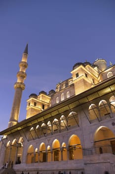 yeni mosque or New Mosque with lantern light at night at emunonu