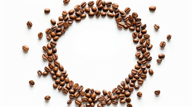 Coffee circle frame with Beans.