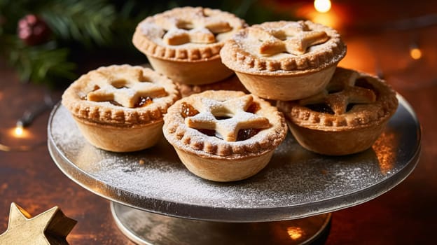 Traditional English mince pies for Christmas tea