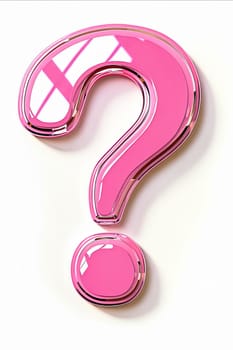 A pink question mark with a white background. The pink color of the question mark is bright and eye-catching, while the white background provides a clean and simple contrast. Generative AI