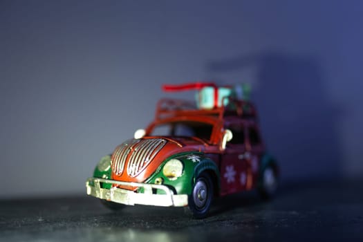 small toy car model. metal christmas car