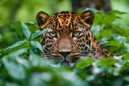 Jaguar in the jungle. Generative AI.
