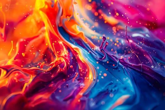 Colorful abstract painting with liquid. Generative AI.