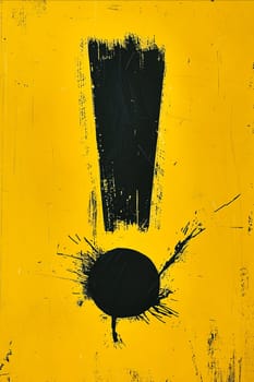 A yellow and black sign with an exclamation point. The sign is a symbol of warning or surprise. Generative AI