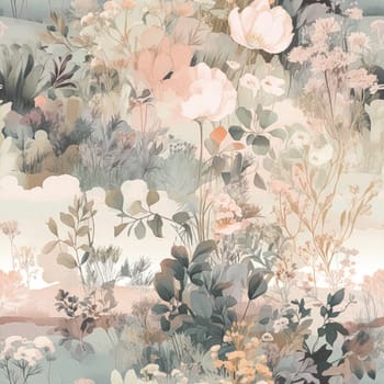 Floral fine art, romantic flowers in soft pastel colours, evoking a sense of tranquility and natural beauty, printable art design