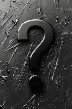 A black and white image of a question mark on a wall. The question mark is surrounded by a blurry, textured background, giving the impression of a rough, unfinished surface. Generative AI