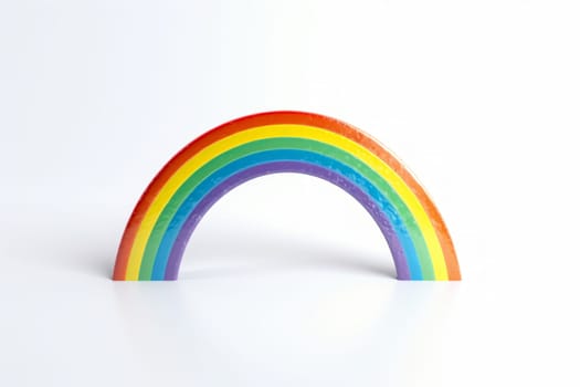 3d render of a plastic rainbow. Isolated on white background. Generated AI.