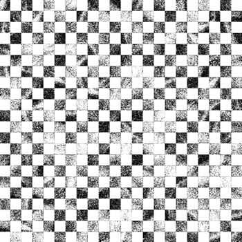 Monochrome old background with a checkerboard pattern to create a close-up design element in grunge style