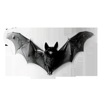 Monochrome vintage photo of halloween Bat cut out ai generated image