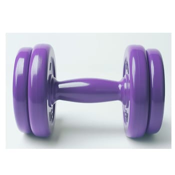 Purple dumbbell cut out ai generated image