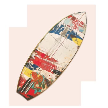 Surf board color cut out ai generated image
