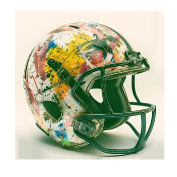 Rugby helmet sport equipment cut out ai generated image