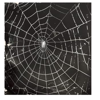 Monochrome vintage photo of halloween spiderweb cut out ai generatd image