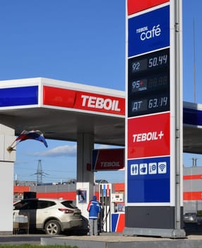 Moscow, Russia - May 1. 2024. Teboil - the petrol and diesel fuel station