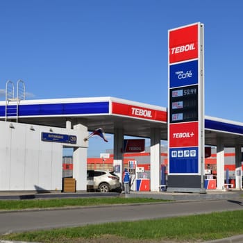 Moscow, Russia - May 1. 2024. Teboil - the petrol and diesel fuel station