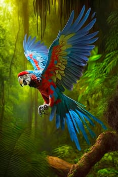 parrot in the jungle. Generative AI,