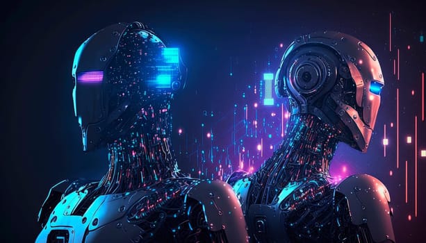 robot and human. Generative AI,