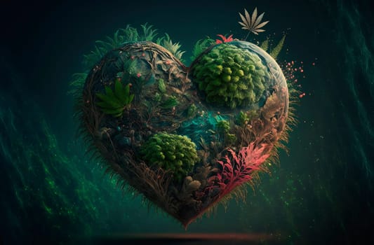 The heart is a beautiful nature plant. Generative AI,