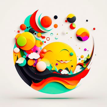 splash of colorful paints happiness abstraction. Generative AI,