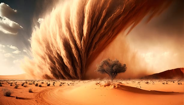sandstorm in the desert. Generative AI,