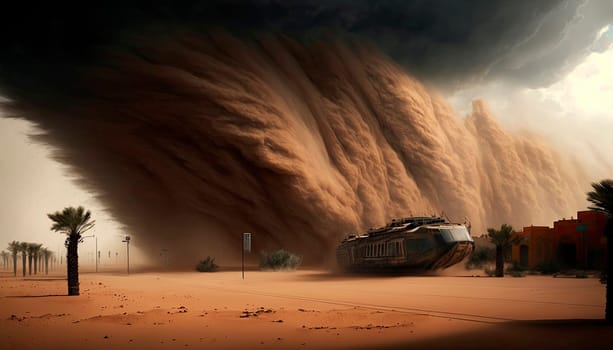 sandstorm in the desert. Generative AI,