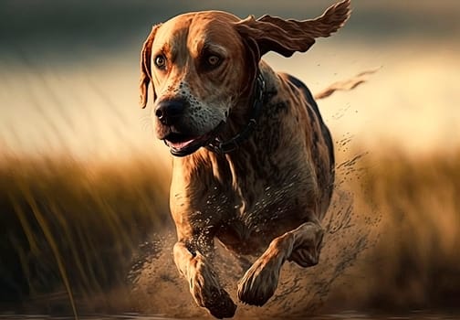 hunting dogs on the hunt. Generative AI,
