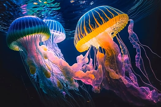 jellyfish in the sea. Generative AI,