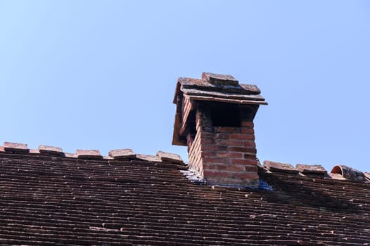 old tiles on the roof as a background 2