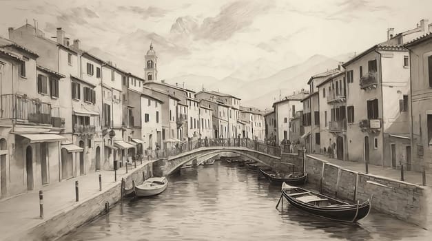pencil sketch hand drawn beautiful landscape for card, and content multimedia creation