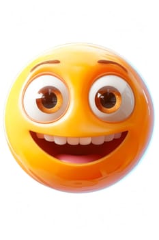 A smiling orange emoji with big eyes and a mouth. The emoji is happy and cheerful. It is a fun and lighthearted way to express emotions and add a touch of humor to any message or conversation. Generative AI