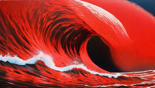 Red wave. Abstraction. Generative AI. High quality photo