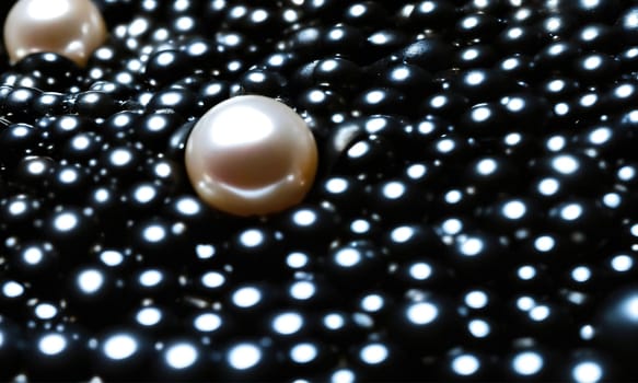 Natural black pearls. Generative AI. High quality photo