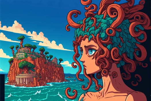 Banner: Illustration of a mermaid with a castle in the background.
