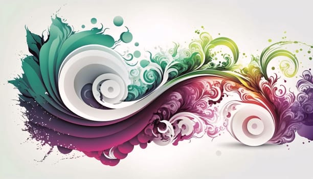 Banner: abstract colorful background with swirls and place for your text.
