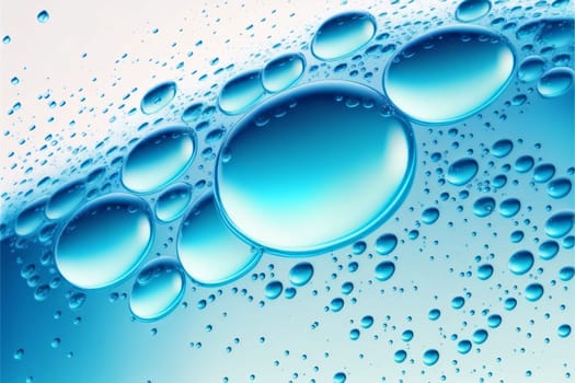 Banner: Water drops on a blue background. Vector illustration for your design.