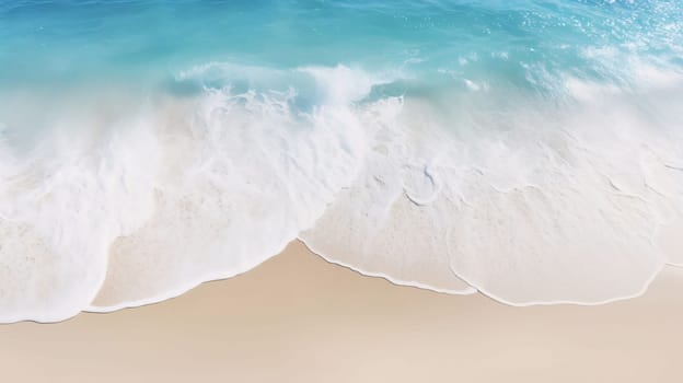 Banner: Tropical beach with white sand and turquoise ocean wave