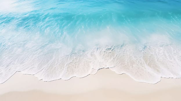 Banner: Aerial view of beautiful tropical beach with turquoise ocean wave
