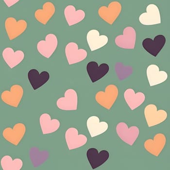 Patterns and banners backgrounds: Seamless pattern with hearts in pastel colors. Vector illustration.